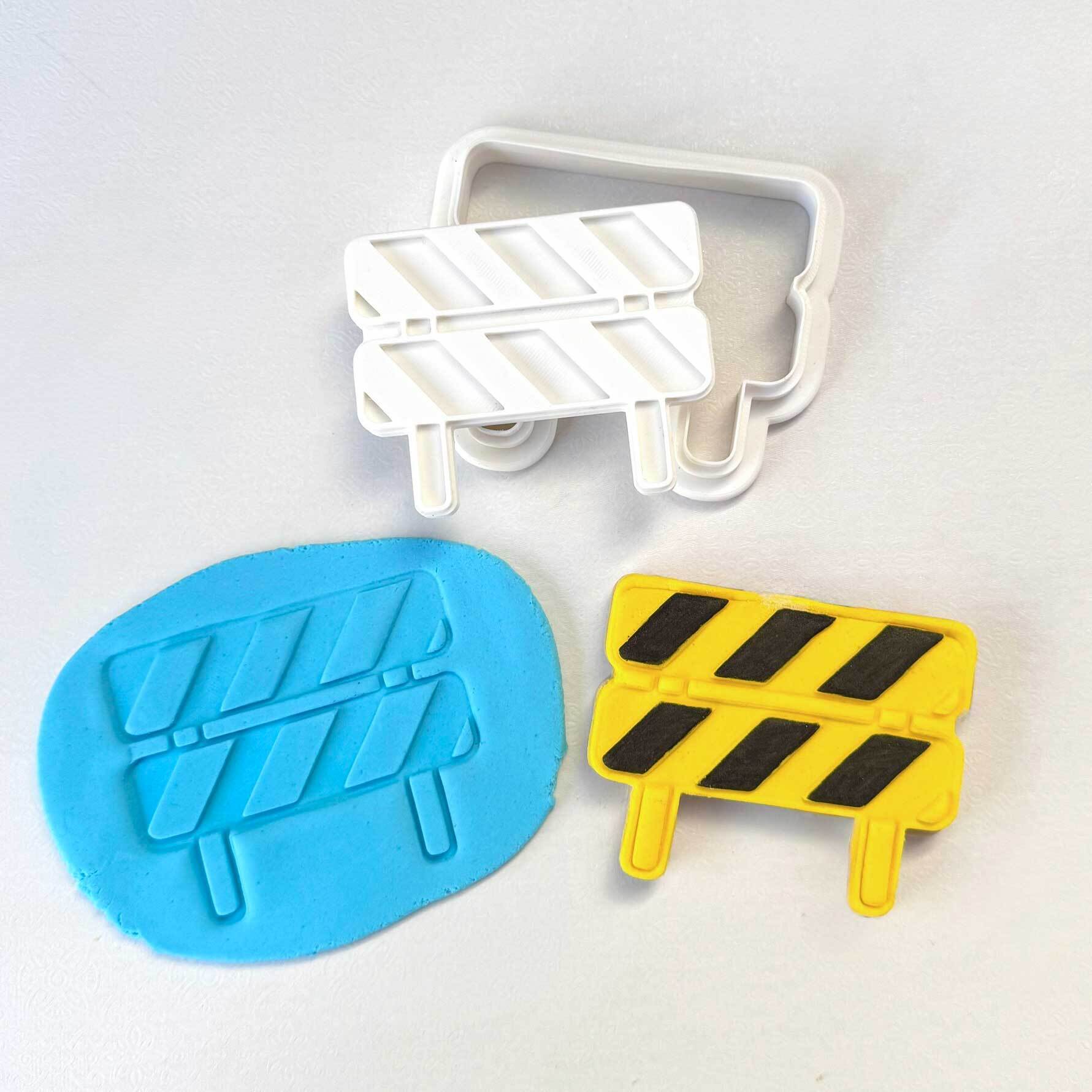 Construction Barricade Cookie Stamp and Cutter – Builder Theme