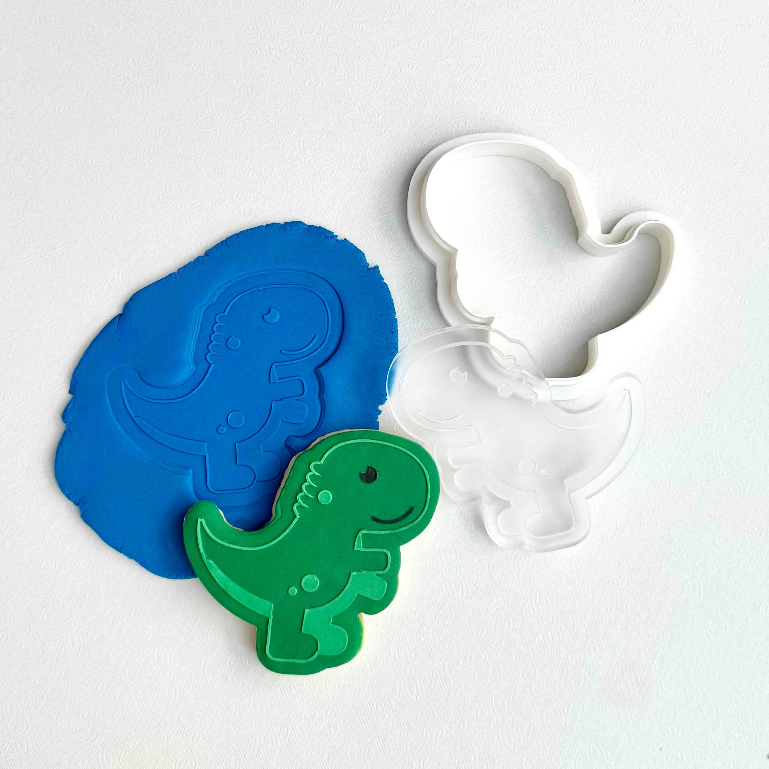 dinosaur cookie cutter and stamp