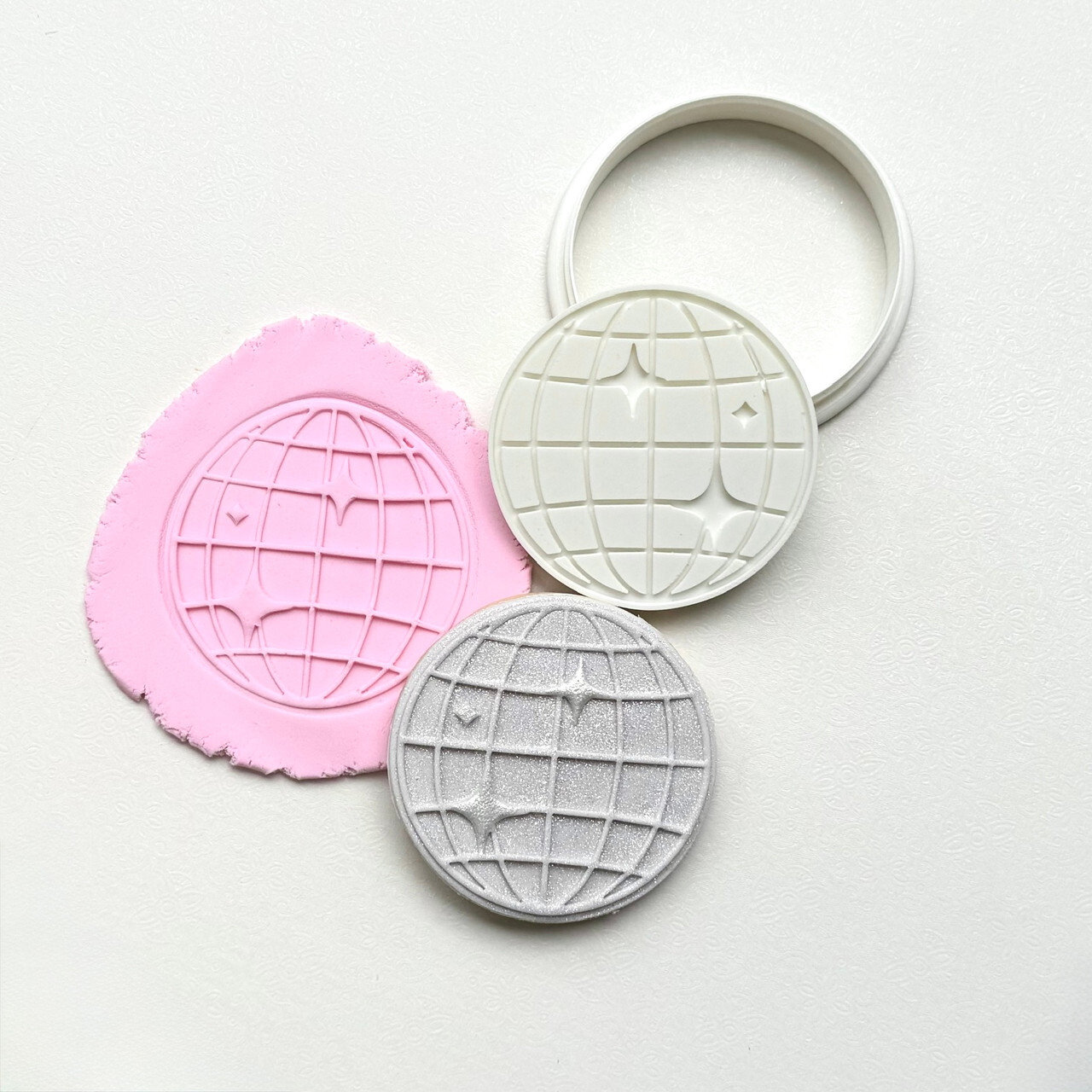 Disco Ball Cookie Stamp & Cutter By Little Dance Disco Ball Cookie Stamp & Cutter By Little Dance