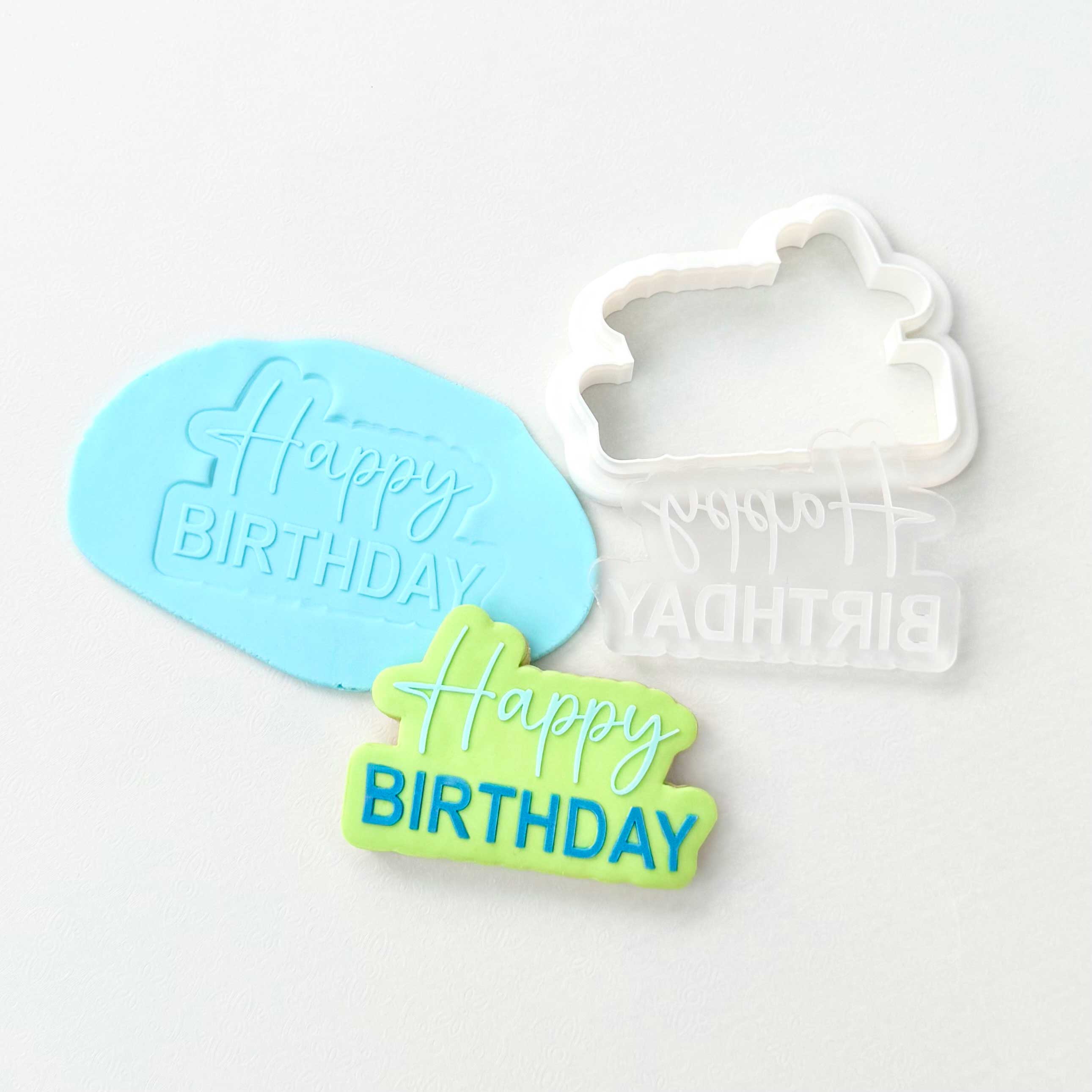 happy birthday cookie stamp