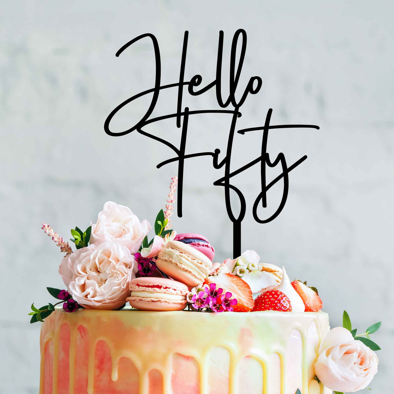 Hello fifty cake topper