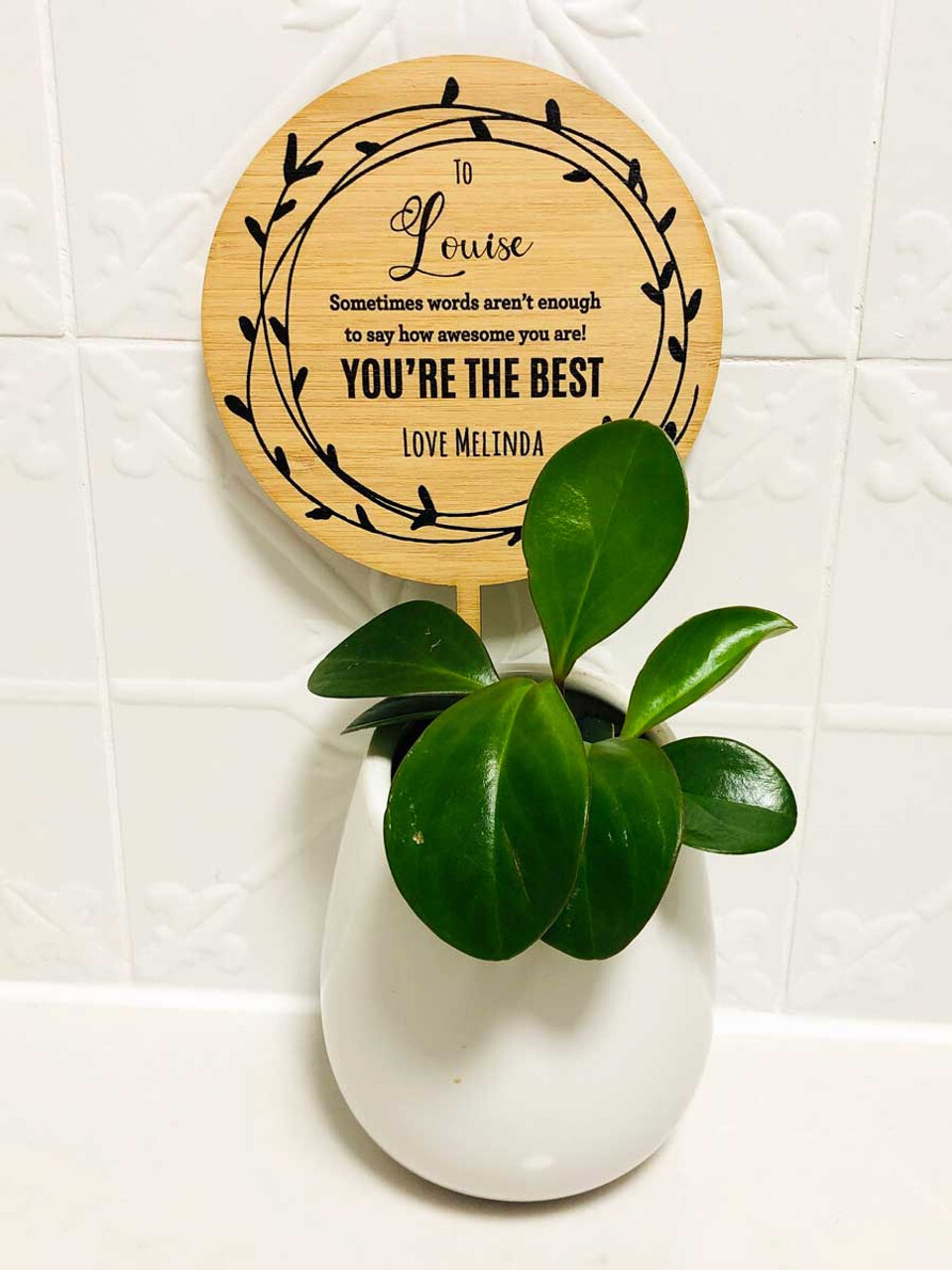 Secret Santa Teachers gift planter stick