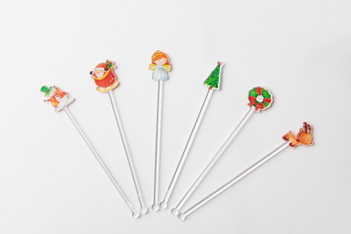 Set of Christmas drink stirrers Set of Christmas drink stirrers